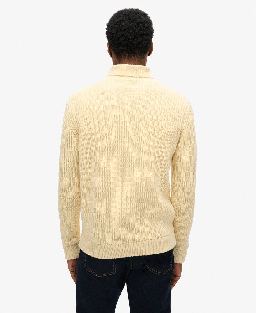 the merchant store – sweter z golfem cable roll neck w kolorze off white