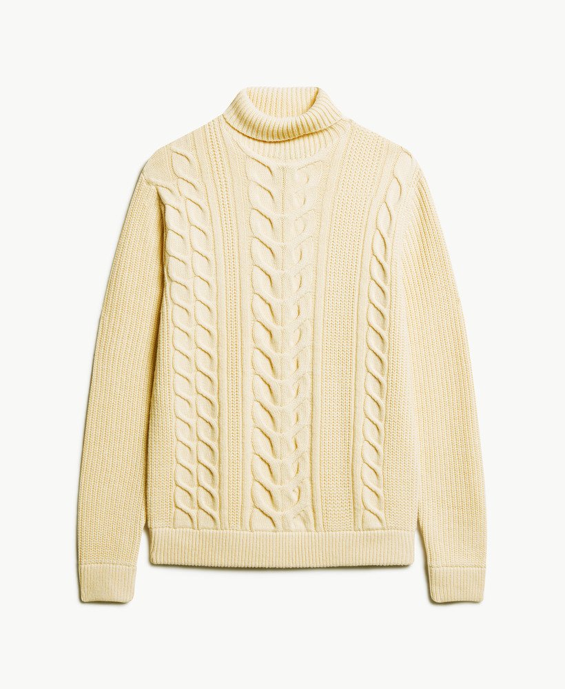 the merchant store – sweter z golfem cable roll neck w kolorze off white