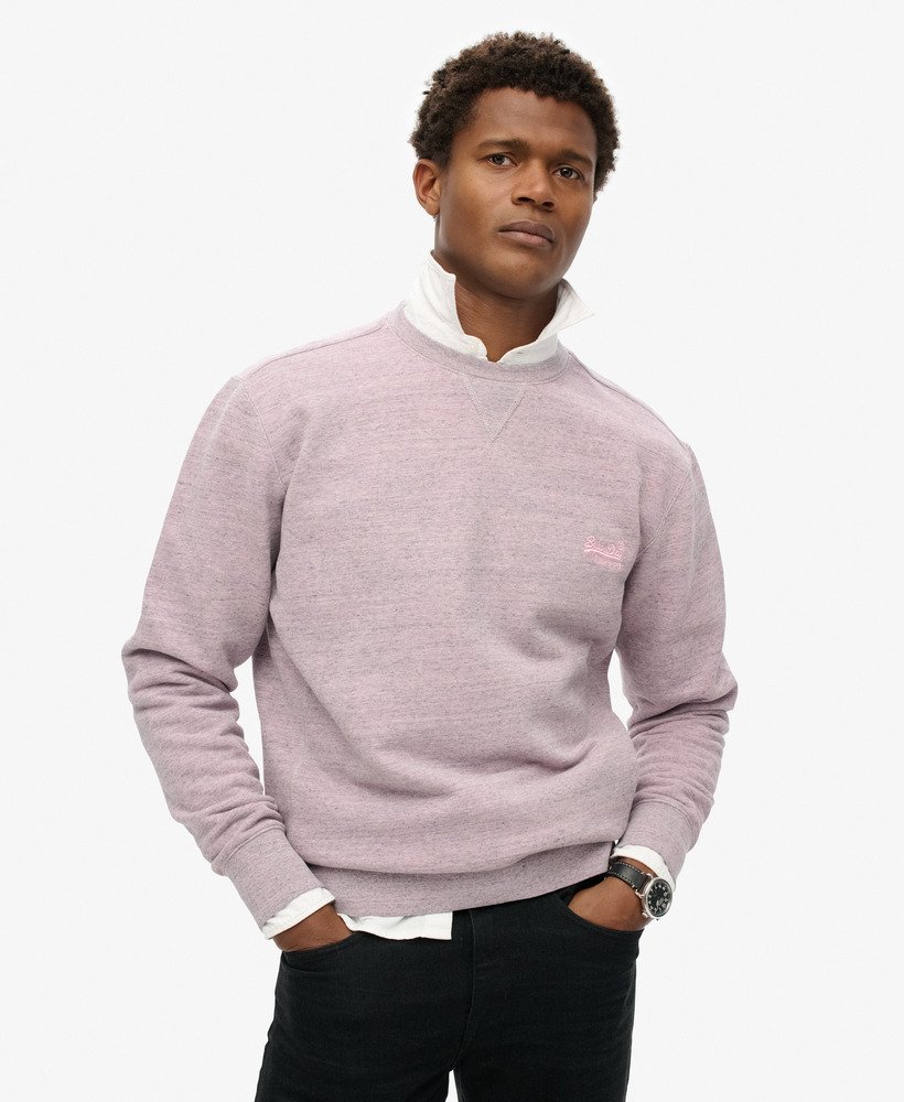 bluza z okrągłym dekoltem over dyed marl w kolorze pudrowego różu