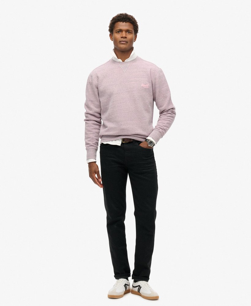 bluza z okrągłym dekoltem over dyed marl w kolorze pudrowego różu