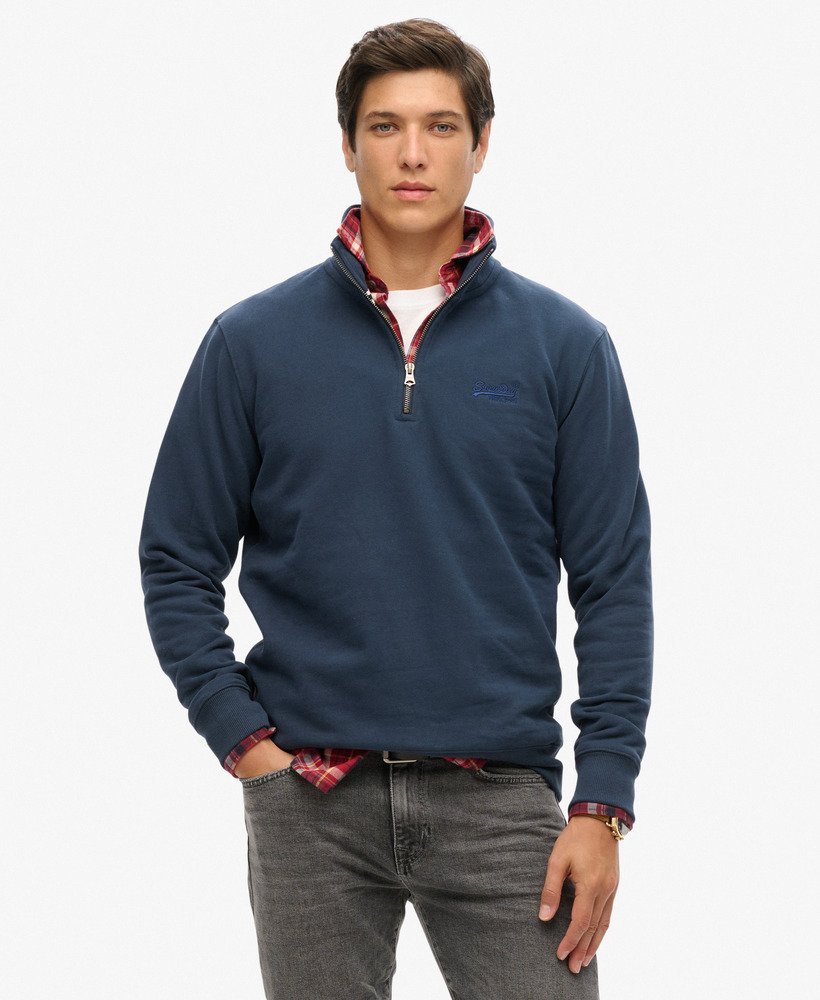 bluza essential logo z zamkiem błyskawicznym w kolorze lauren navy