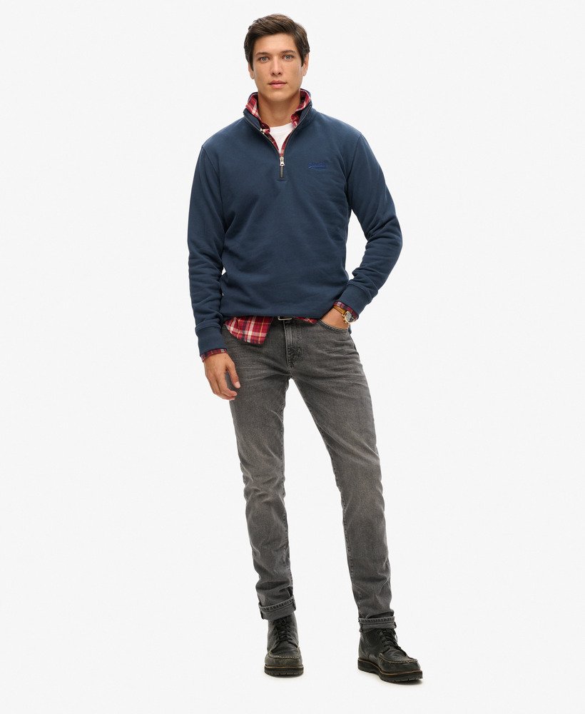 bluza essential logo z zamkiem błyskawicznym w kolorze lauren navy