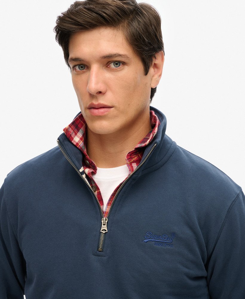 bluza essential logo z zamkiem błyskawicznym w kolorze lauren navy