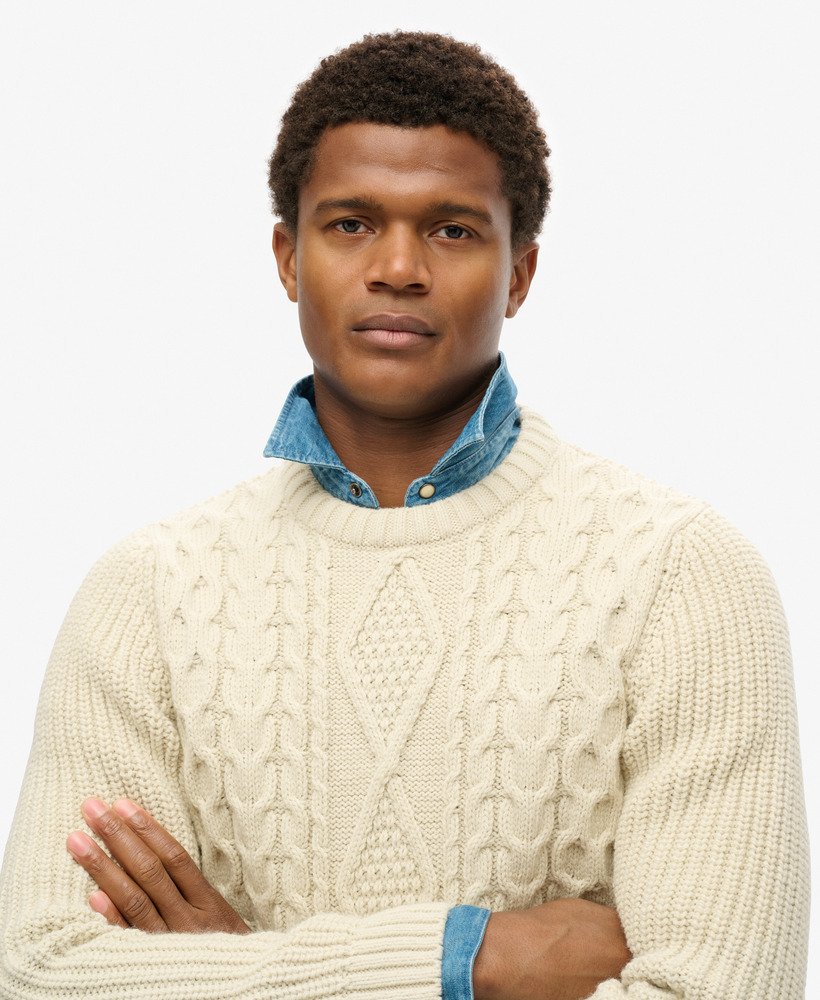 sweter jacob cable knit w kolorze ecru