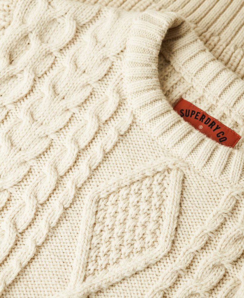 sweter jacob cable knit w kolorze ecru