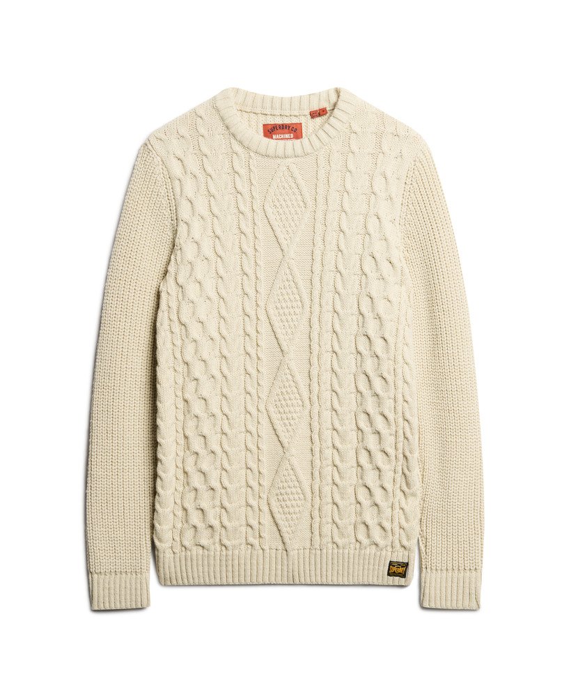 sweter jacob cable knit w kolorze ecru