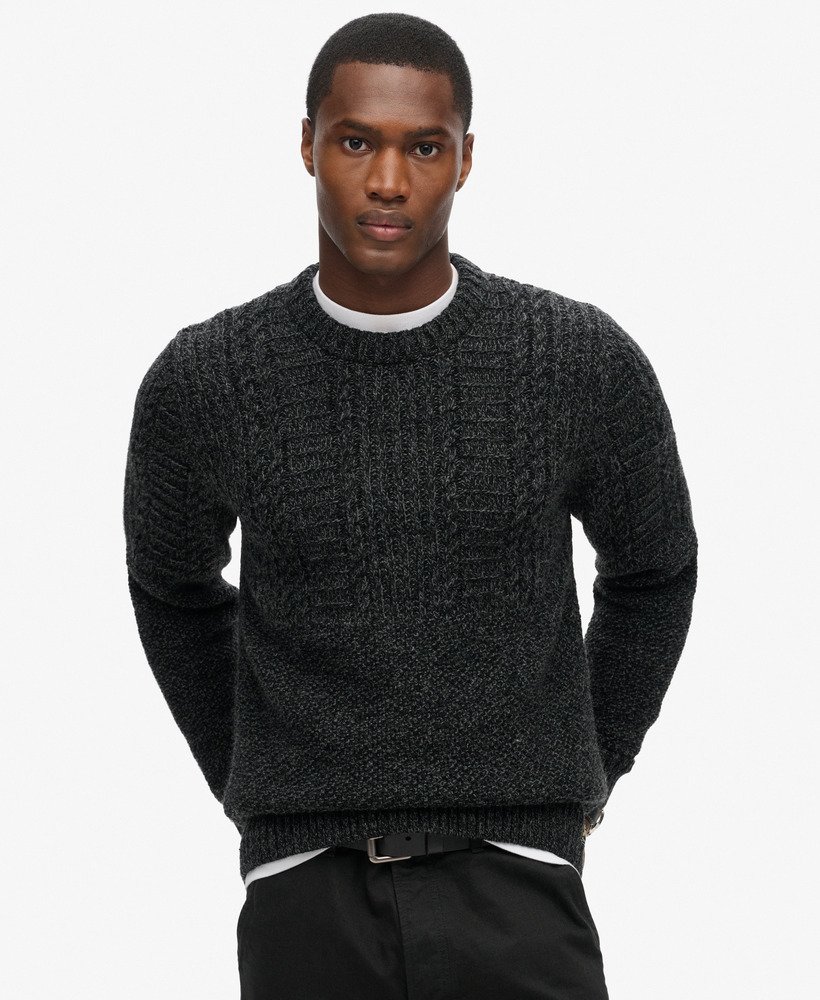 sweter jacob cable knit w kolorze antracytowym
