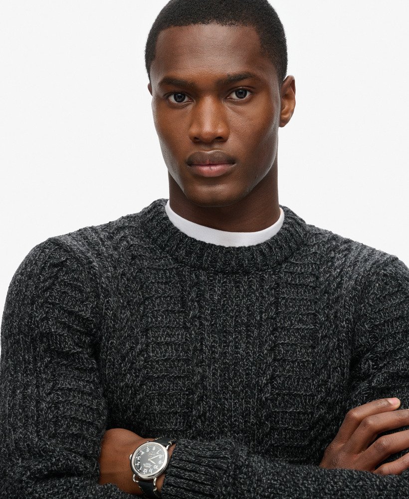 sweter jacob cable knit w kolorze antracytowym