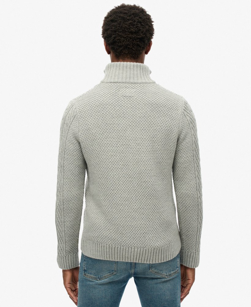 sweter jacob cable knit z zamkiem błyskawicznym w kolorze mid grey