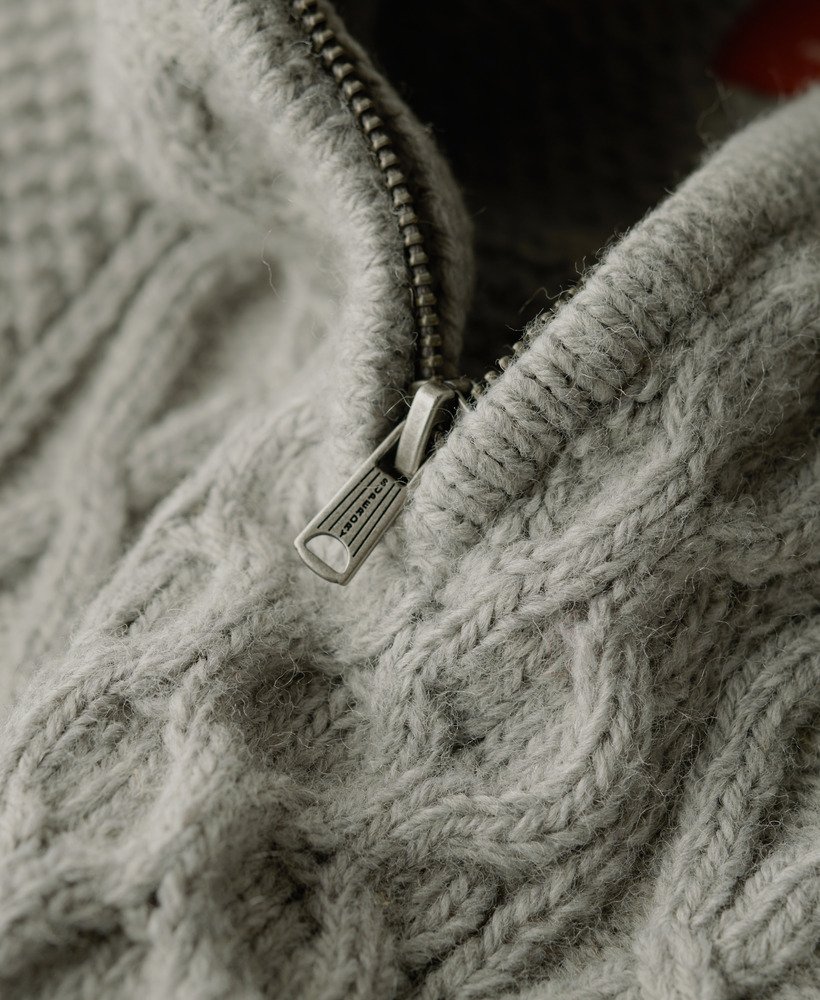 sweter jacob cable knit z zamkiem błyskawicznym w kolorze mid grey