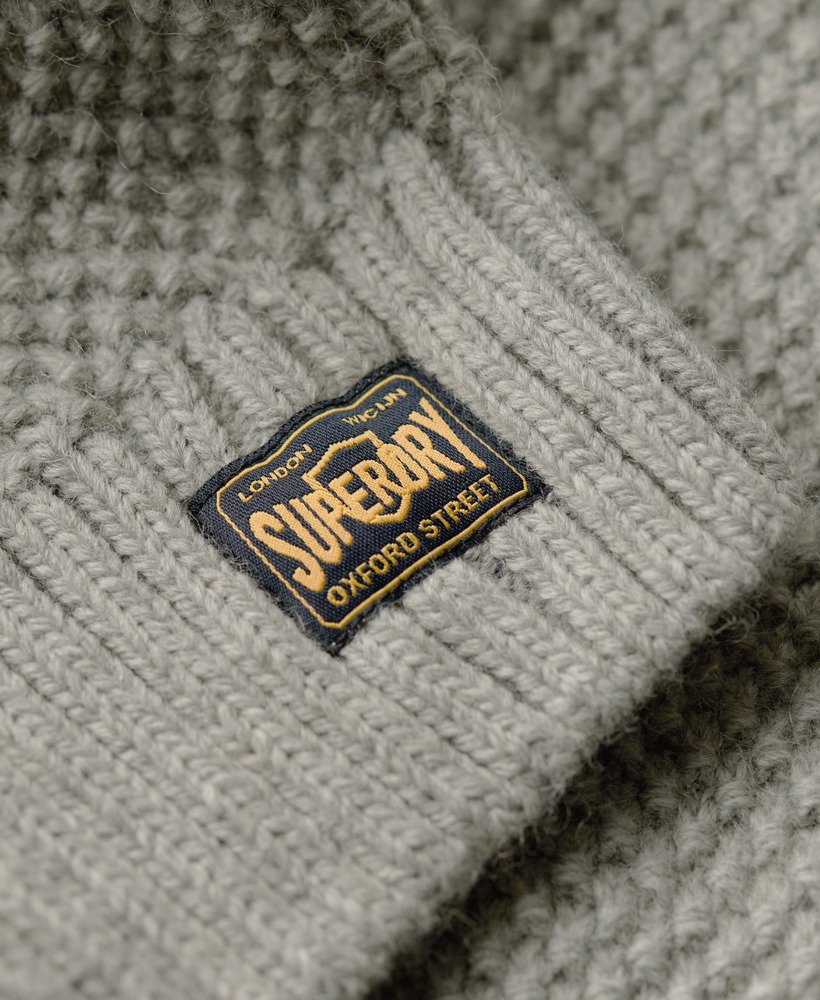 sweter jacob cable knit z zamkiem błyskawicznym w kolorze mid grey