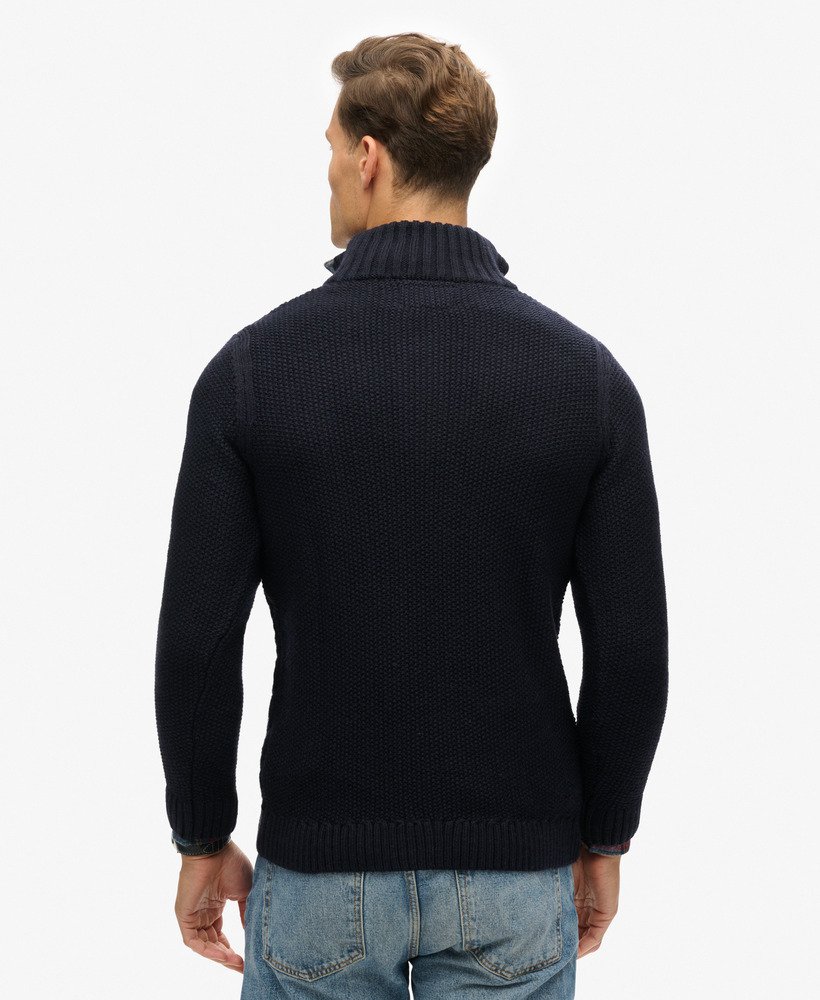 sweter jacob cable knit z zamkiem błyskawicznym w kolorze eclipse navy