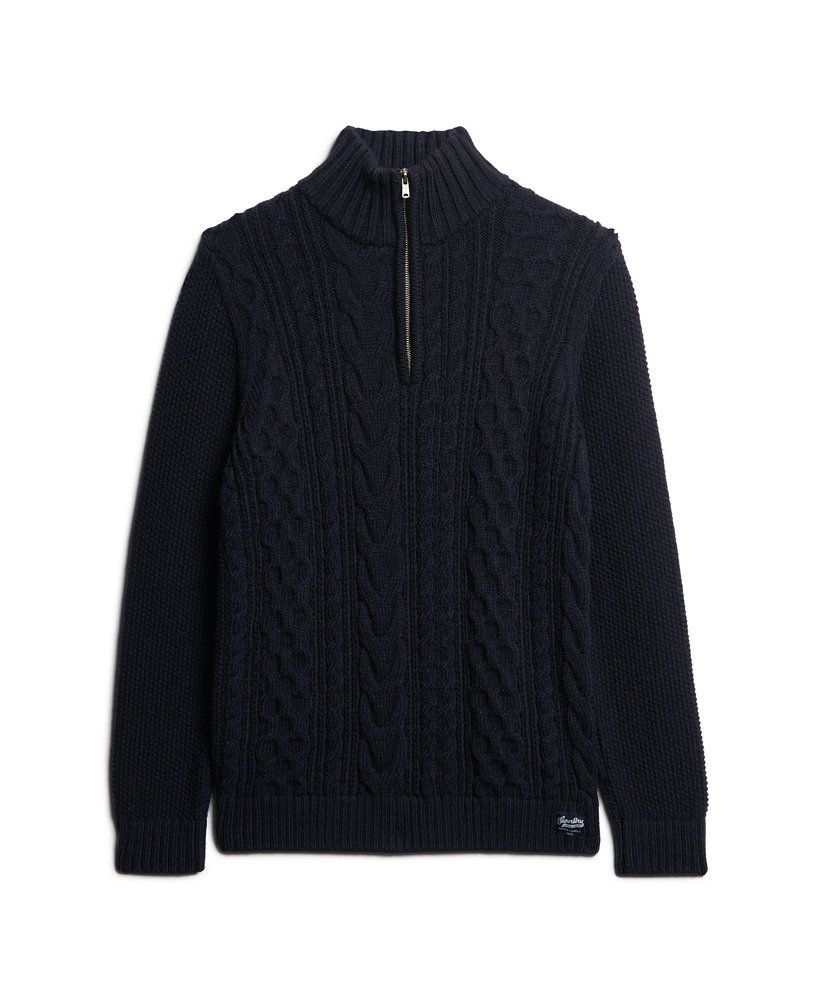sweter jacob cable knit z zamkiem błyskawicznym w kolorze eclipse navy