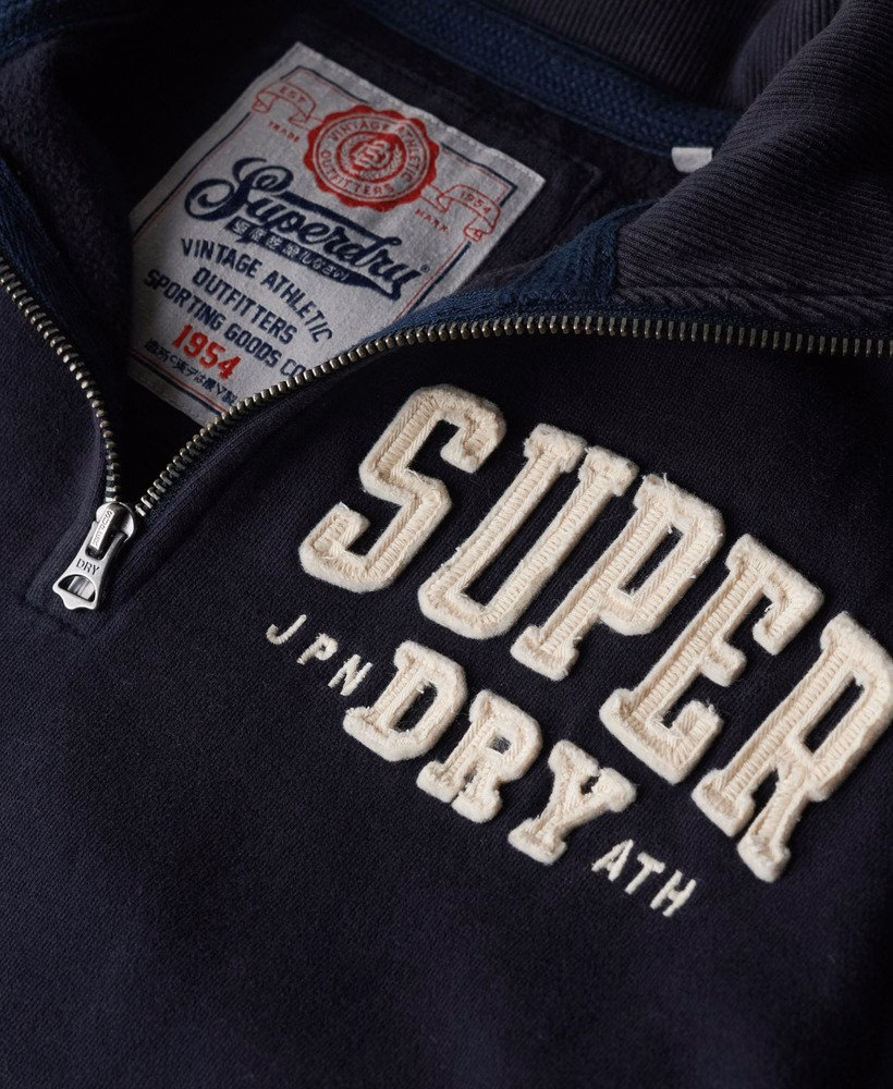 Klasyczny sportowy sweter z zamkiem błyskawicznym do połowy