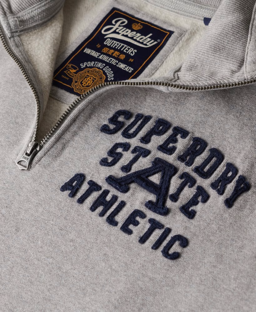 Klasyczny sportowy sweter z zamkiem błyskawicznym do połowy