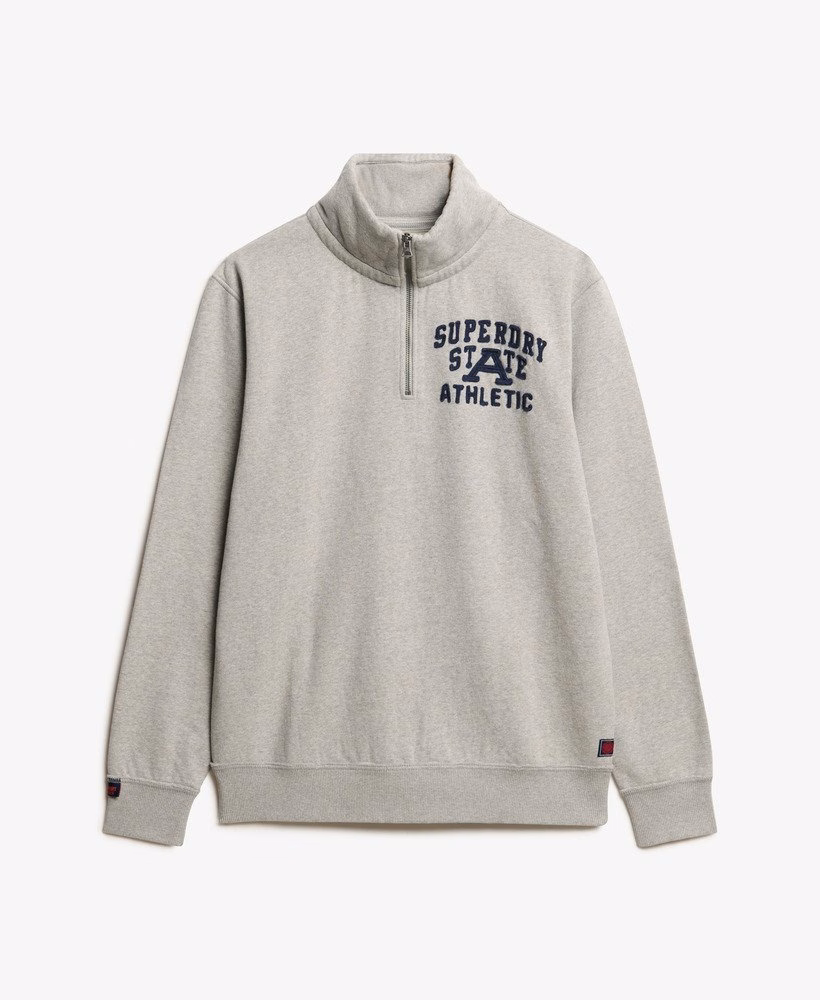 Klasyczny sportowy sweter z zamkiem błyskawicznym do połowy