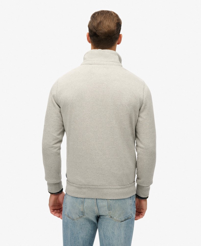 bluza sportowa vintage z półguzikiem w kolorze jasnoszarym melanżowym