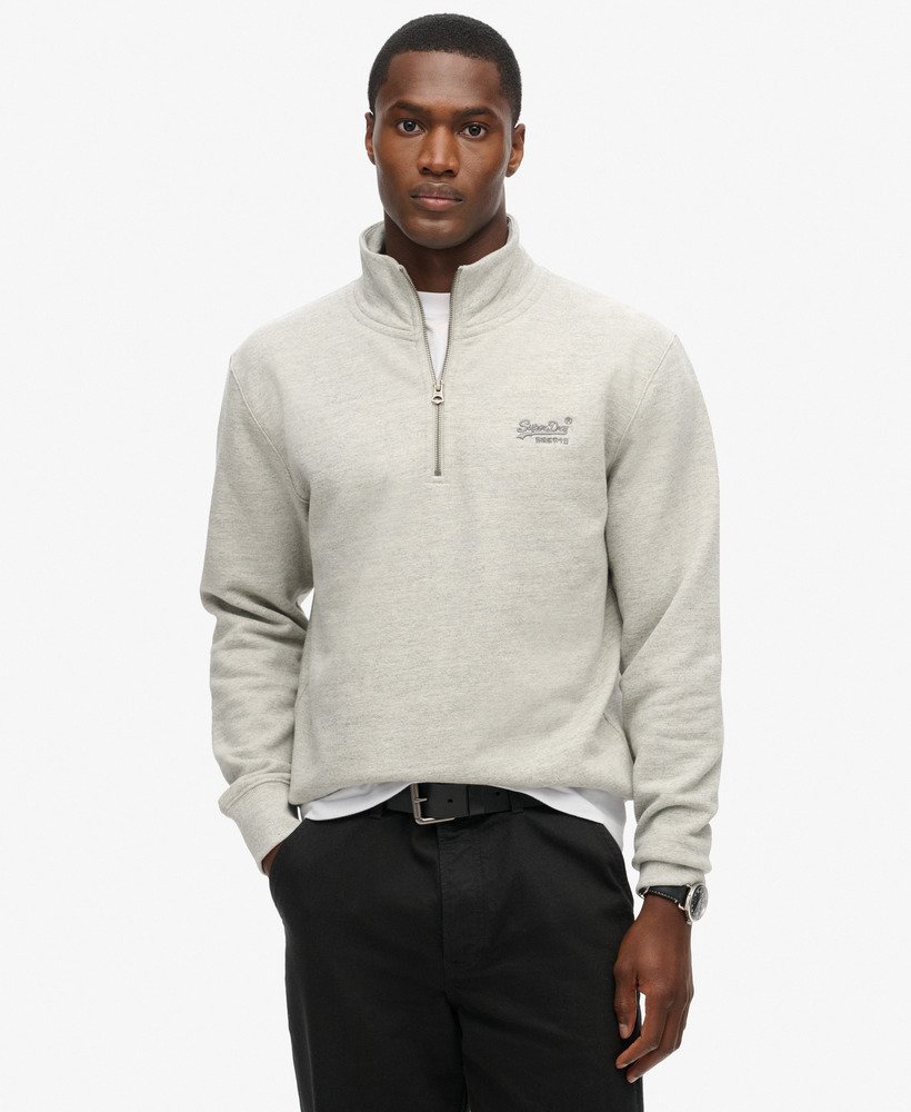 bluza essential logo z zamkiem błyskawicznym w kolorze varsity grey grindle