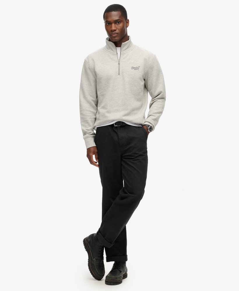 bluza essential logo z zamkiem błyskawicznym w kolorze varsity grey grindle