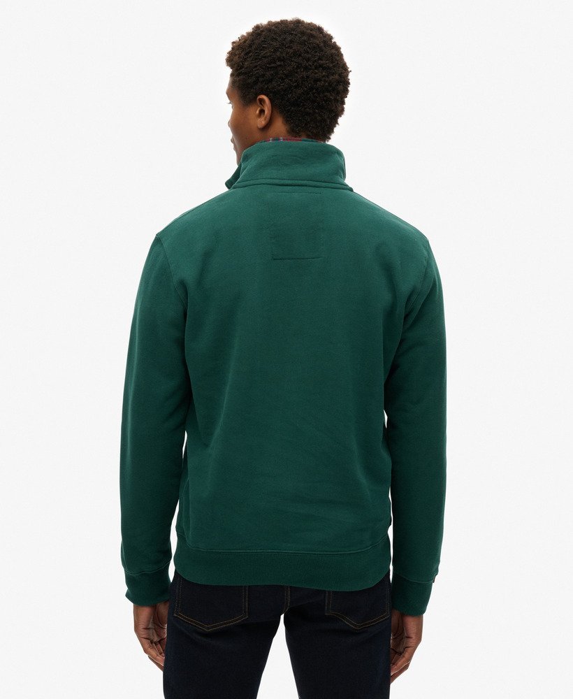 bluza essential logo z zamkiem błyskawicznym w kolorze ciemnej sosny