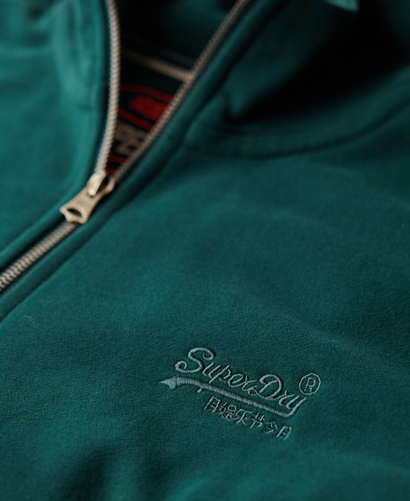 bluza essential logo z zamkiem błyskawicznym w kolorze ciemnej sosny