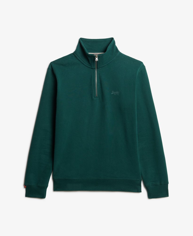 bluza essential logo z zamkiem błyskawicznym w kolorze ciemnej sosny