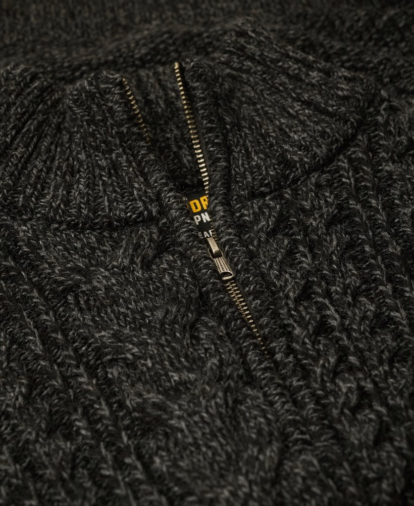 Sweter Jacob Cable Knit z zamkiem błyskawicznym