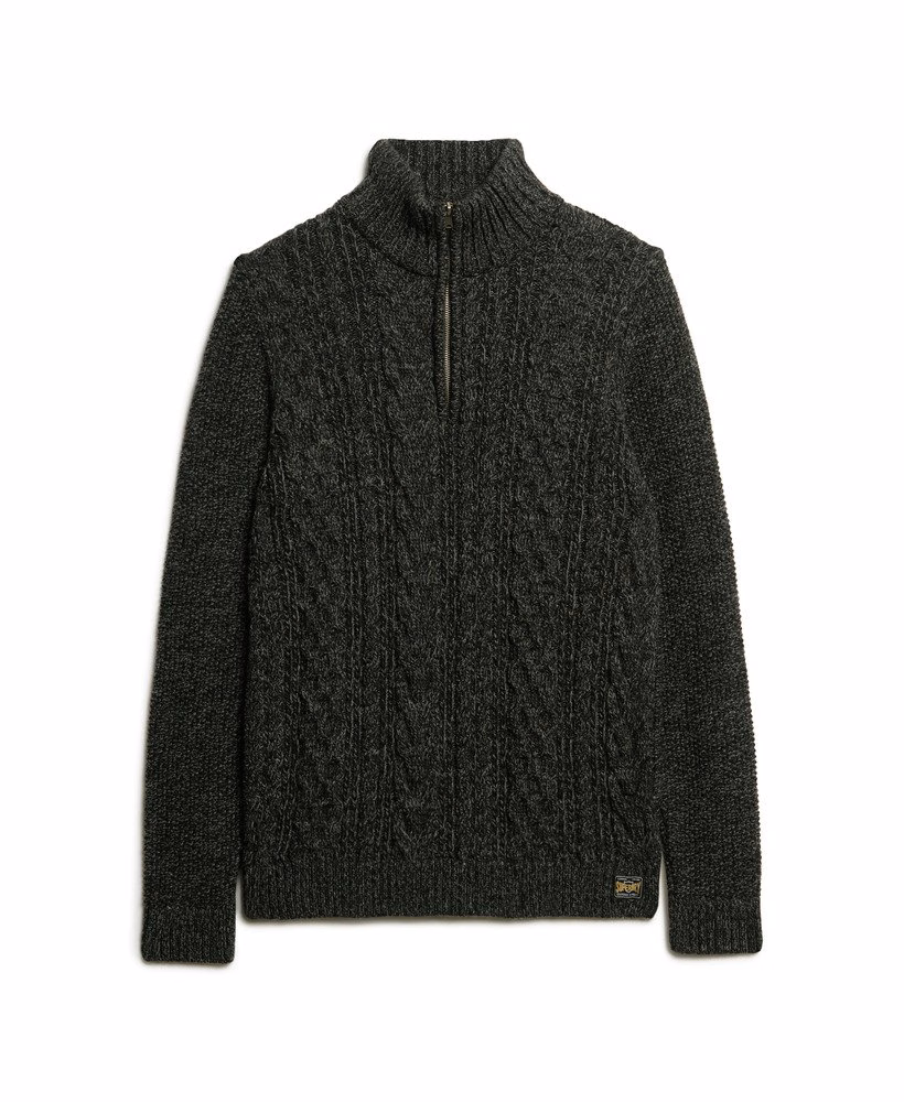 Sweter Jacob Cable Knit z zamkiem błyskawicznym
