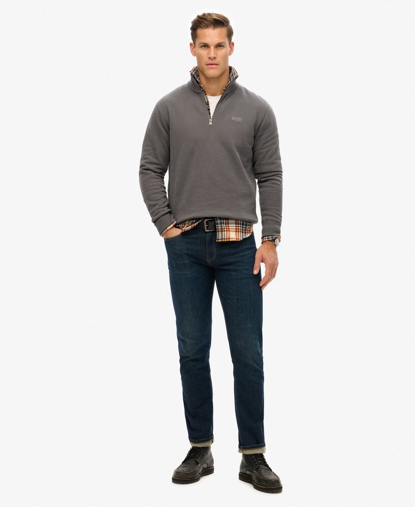 bluza essential logo z zamkiem błyskawicznym w kolorze antracytowym