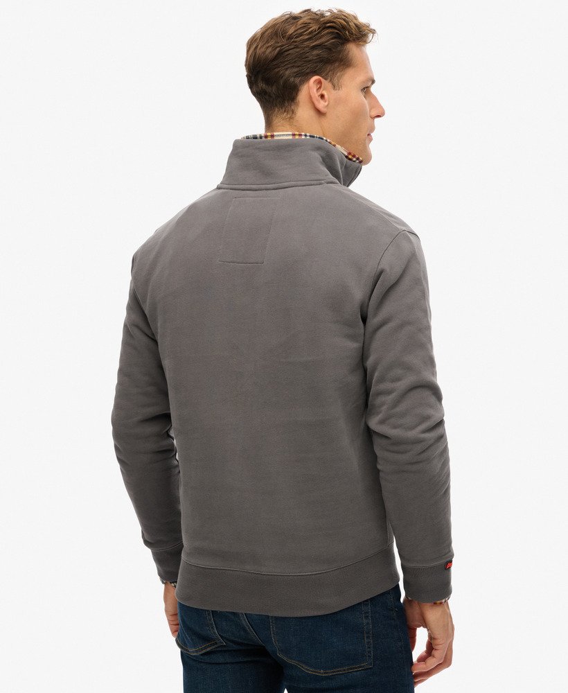 bluza essential logo z zamkiem błyskawicznym w kolorze antracytowym