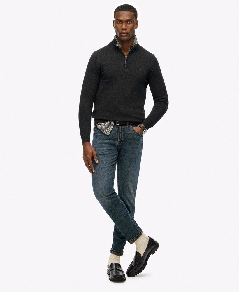 Sweter Essentials Cotton z zamkiem błyskawicznym do połowy