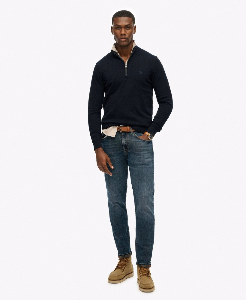 Sweter Essentials Cotton z zamkiem błyskawicznym do połowy