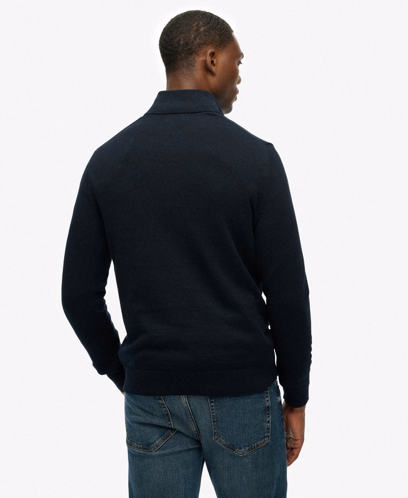 Sweter Essentials Cotton z zamkiem błyskawicznym do połowy