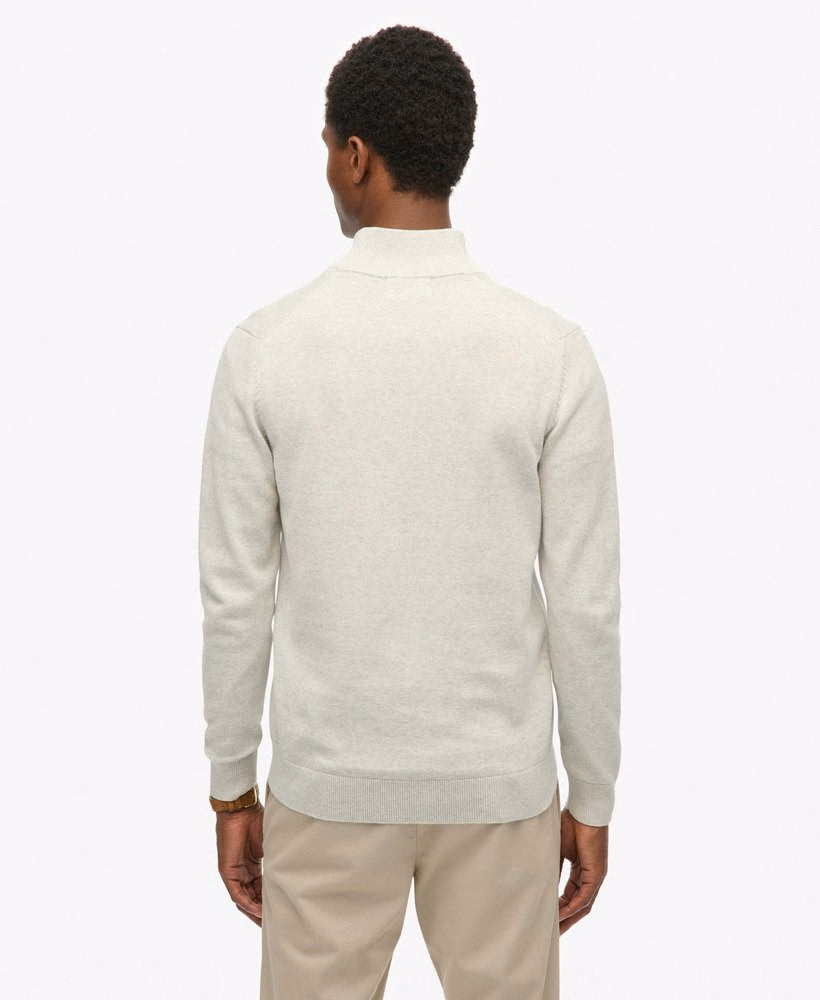 Sweter Essentials Cotton z zamkiem błyskawicznym do połowy
