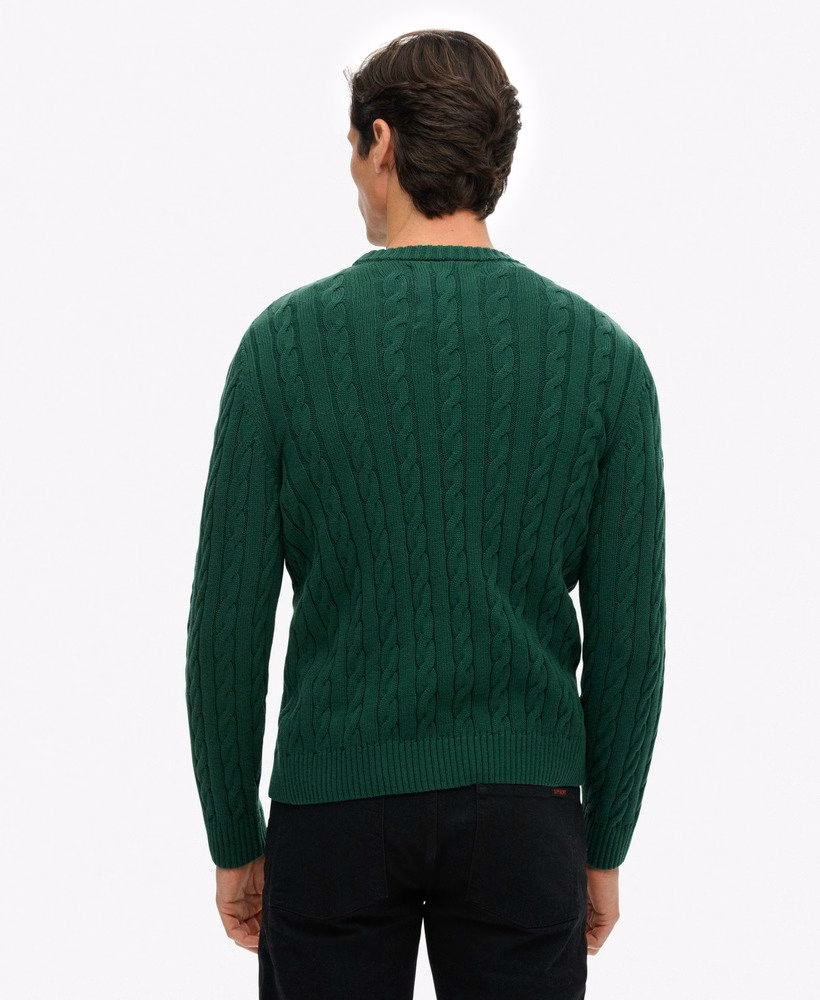 Sweter z dzianiny bawełnianej z okrągłym dekoltem