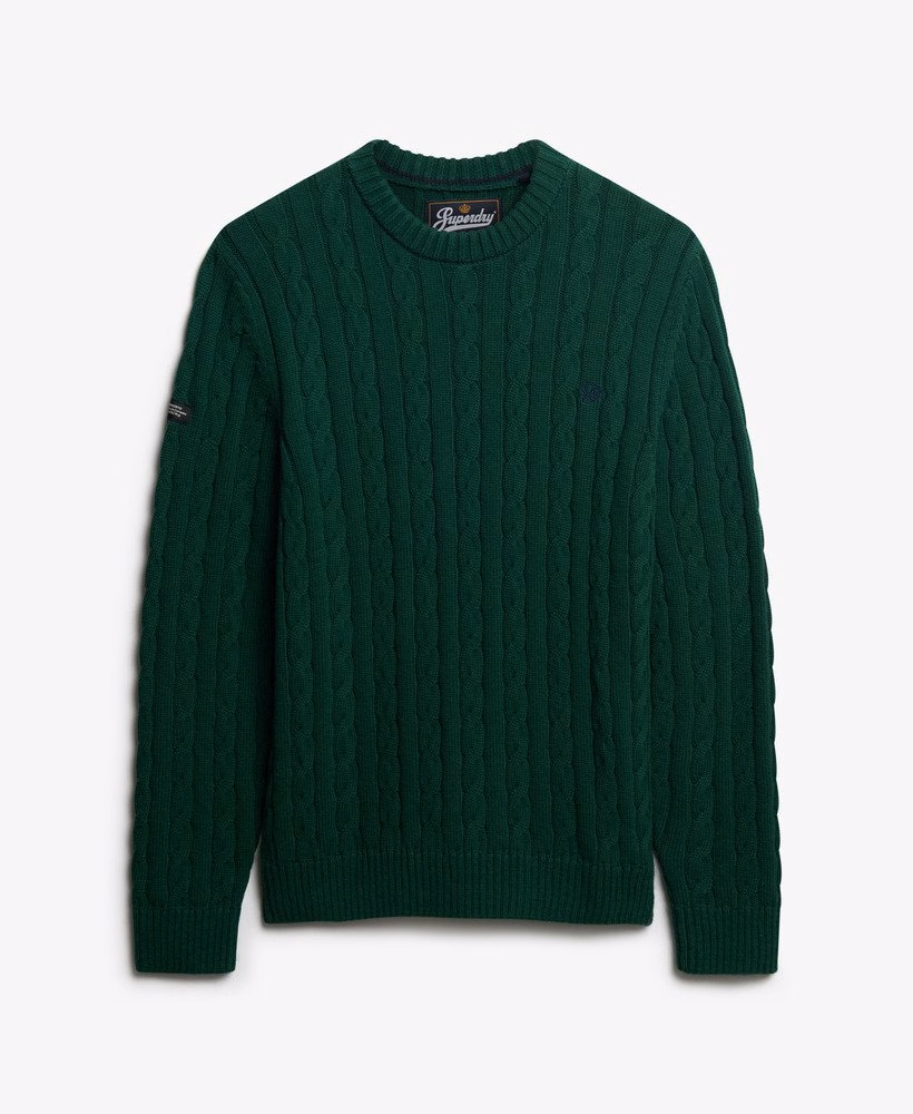 Sweter z dzianiny bawełnianej z okrągłym dekoltem