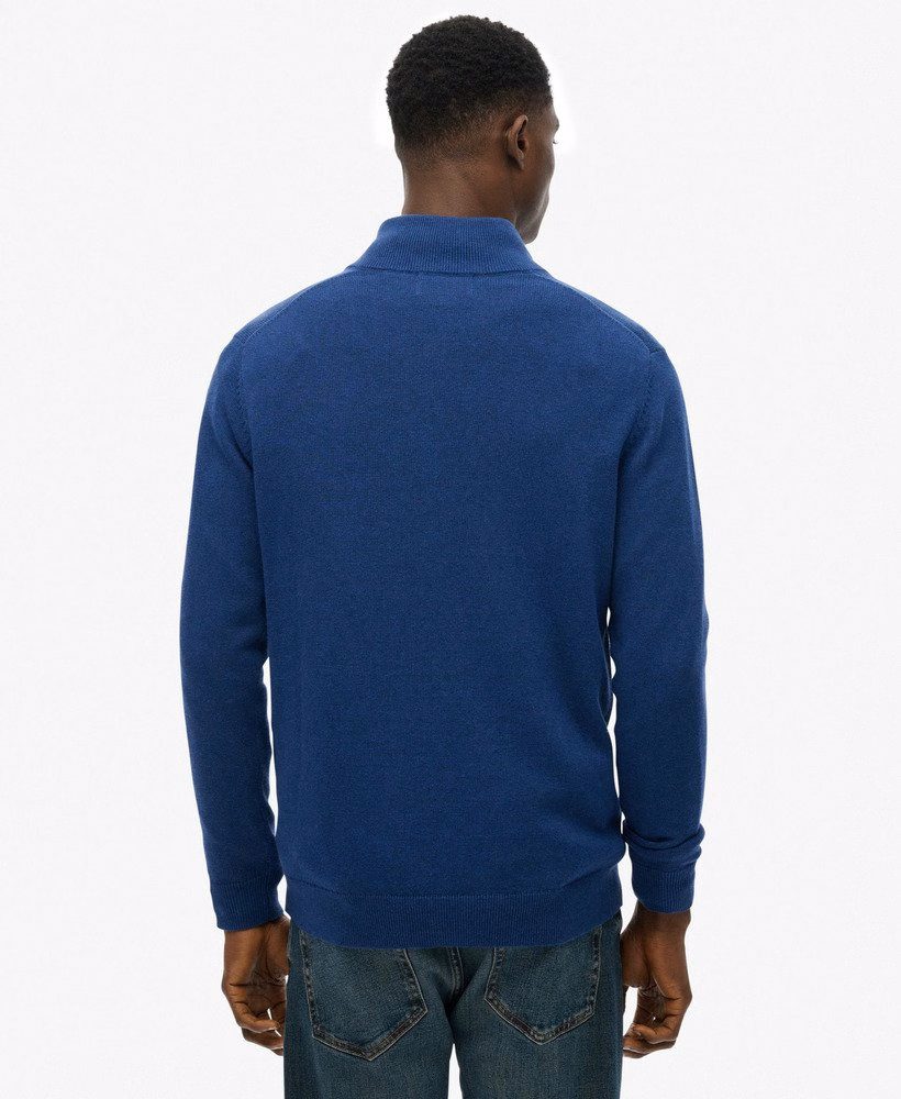 Sweter Essentials Cotton z zamkiem błyskawicznym do połowy