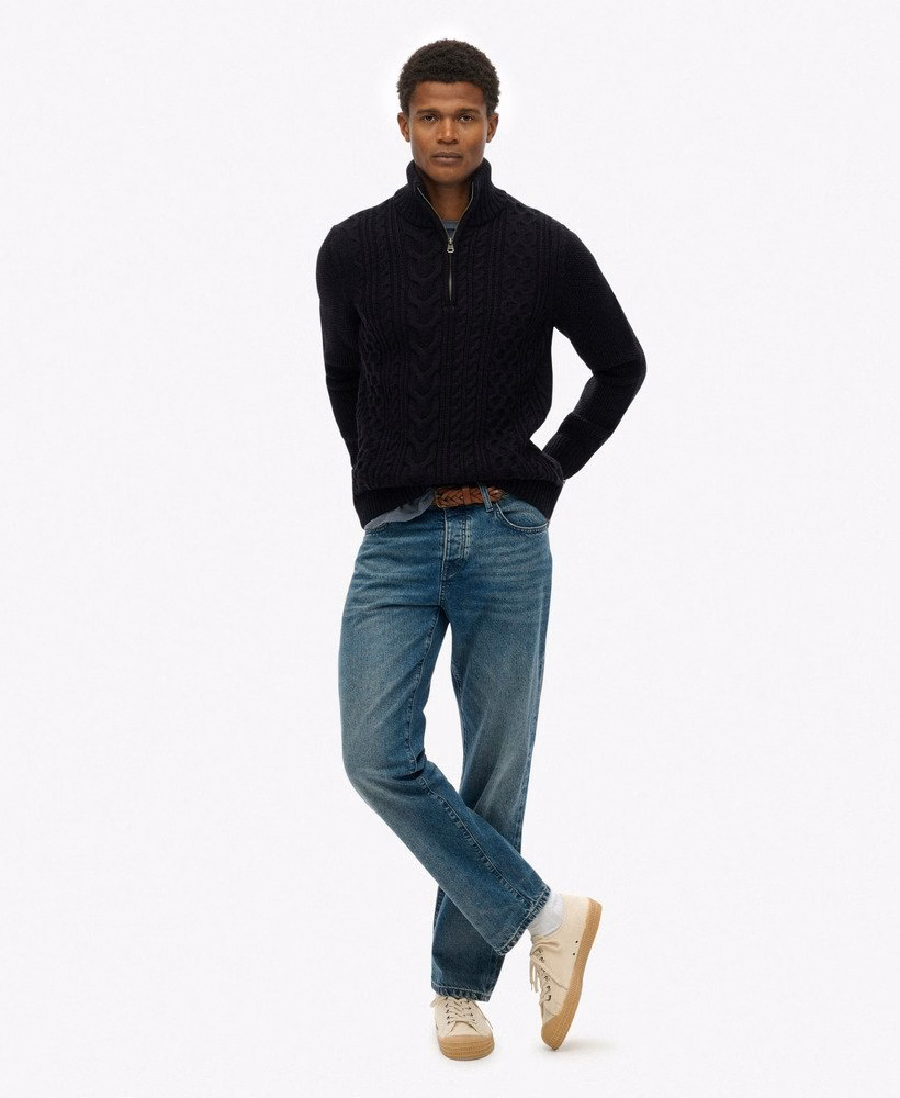 Sweter Jacob Cable Knit z zamkiem błyskawicznym