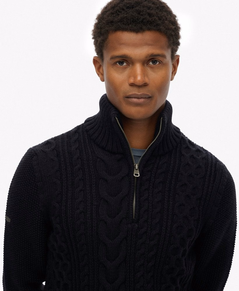 Sweter Jacob Cable Knit z zamkiem błyskawicznym