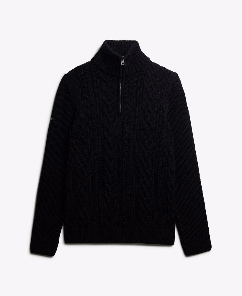 Sweter Jacob Cable Knit z zamkiem błyskawicznym
