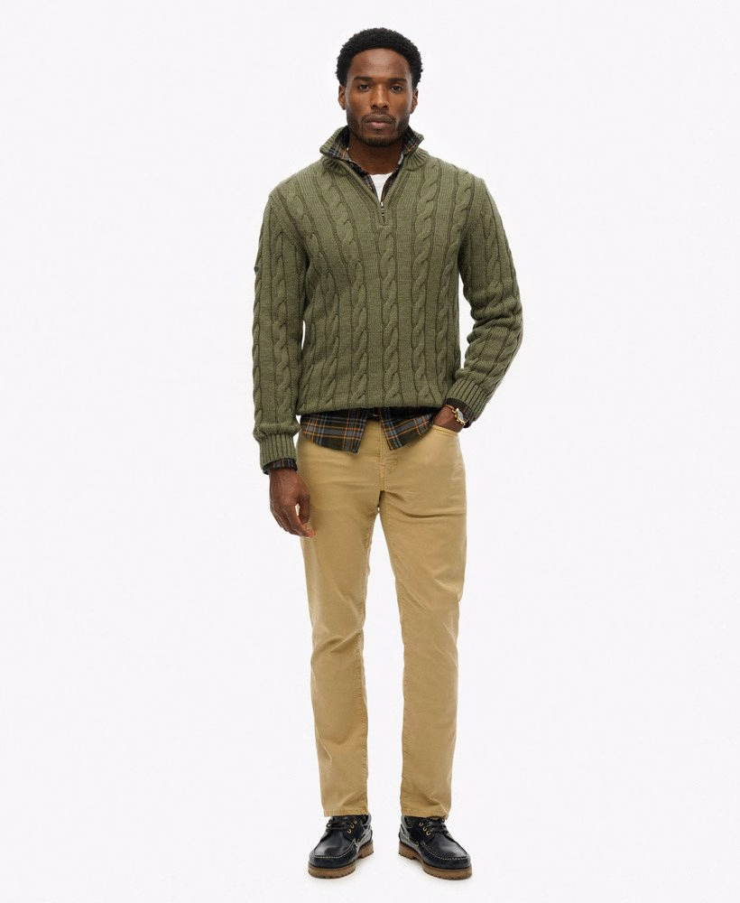 Sweter Jacob Cable Knit z zamkiem błyskawicznym