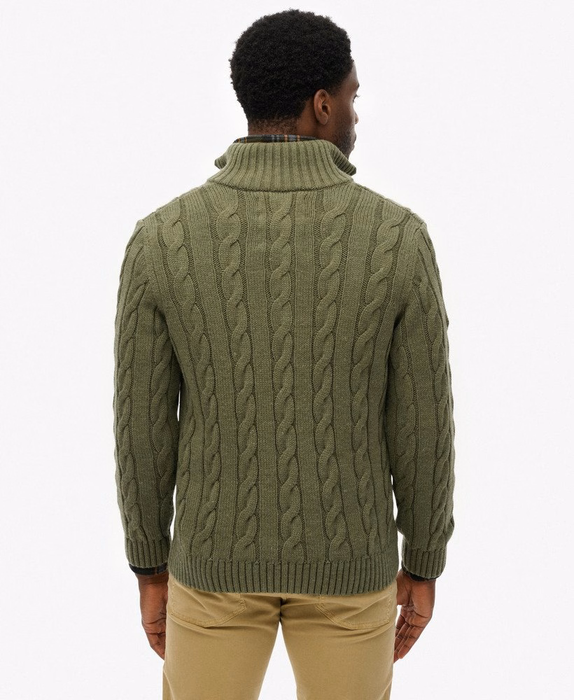 Sweter Jacob Cable Knit z zamkiem błyskawicznym