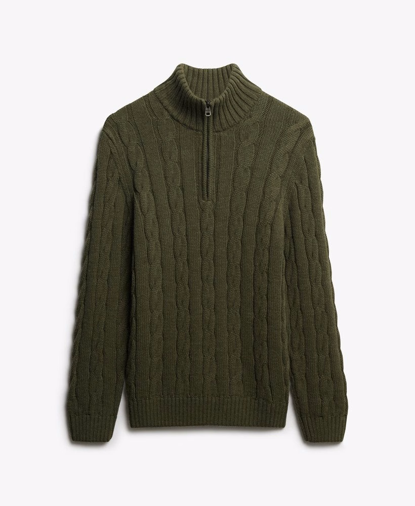 Sweter Jacob Cable Knit z zamkiem błyskawicznym
