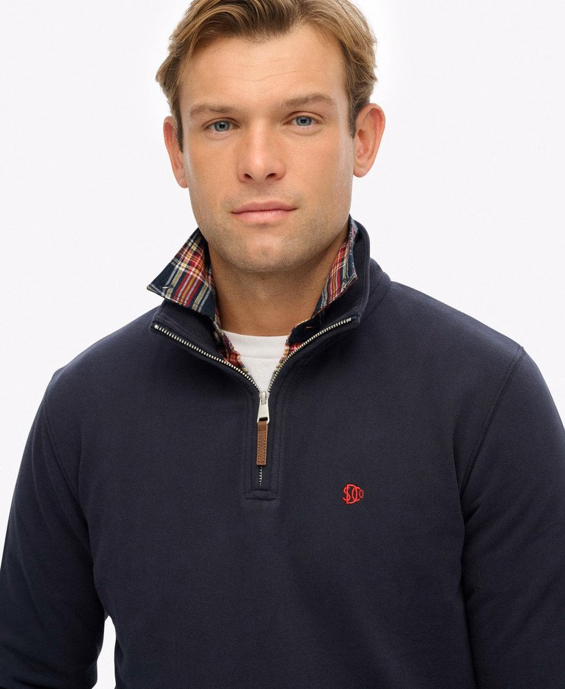 Preppy sweter z półzamkiem