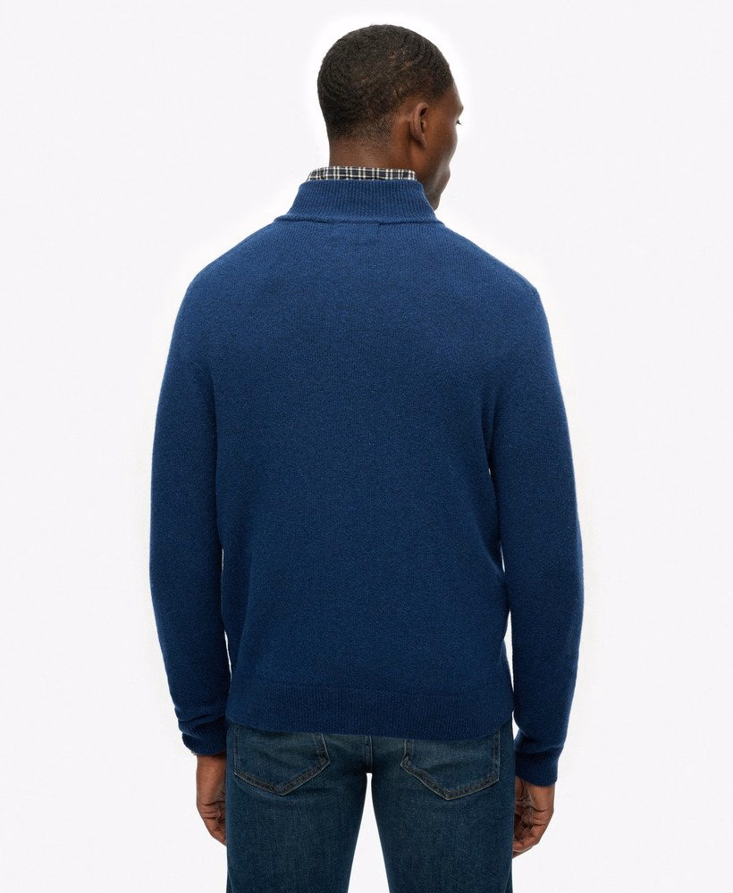 Sweter z mieszanki wełny z zamkiem błyskawicznym
