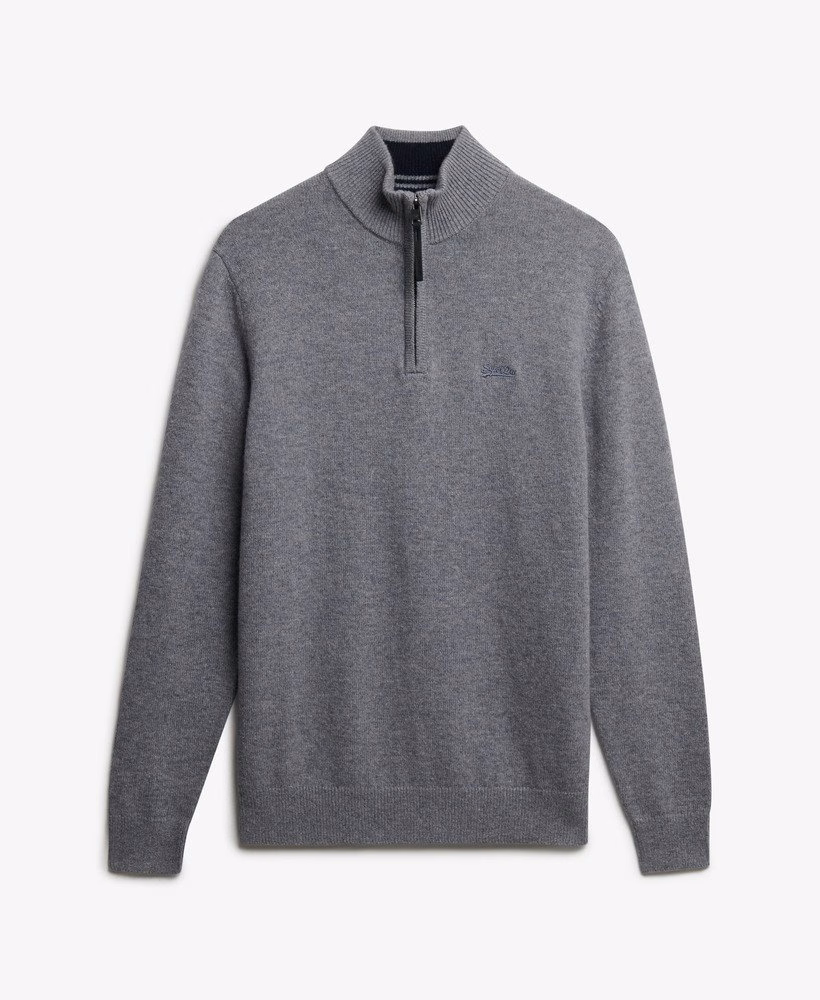Sweter z mieszanki wełny z zamkiem błyskawicznym