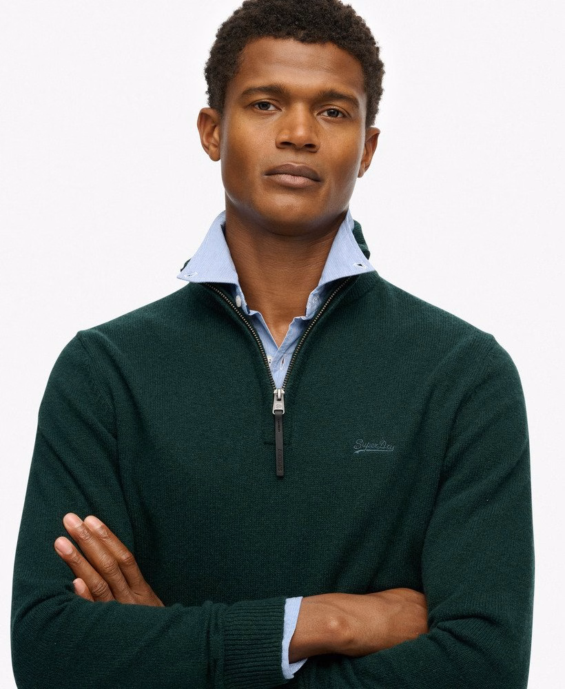 Sweter z mieszanki wełny z zamkiem błyskawicznym
