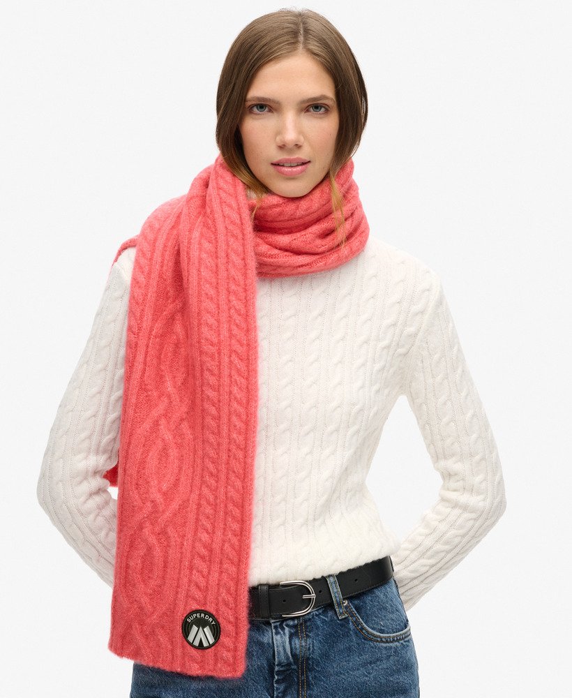 szalik cable luxe knit w kolorze różowego sztruksu