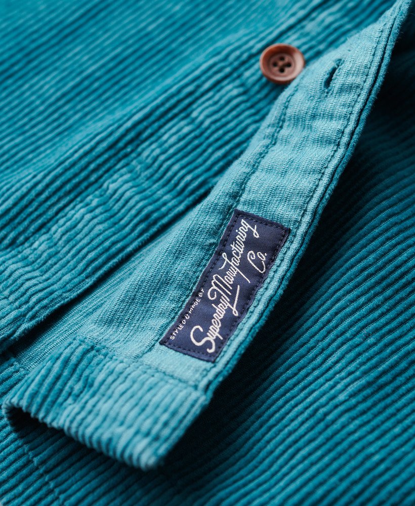 koszula wierzchnia vintage cord w kolorze hydro dark turquoise