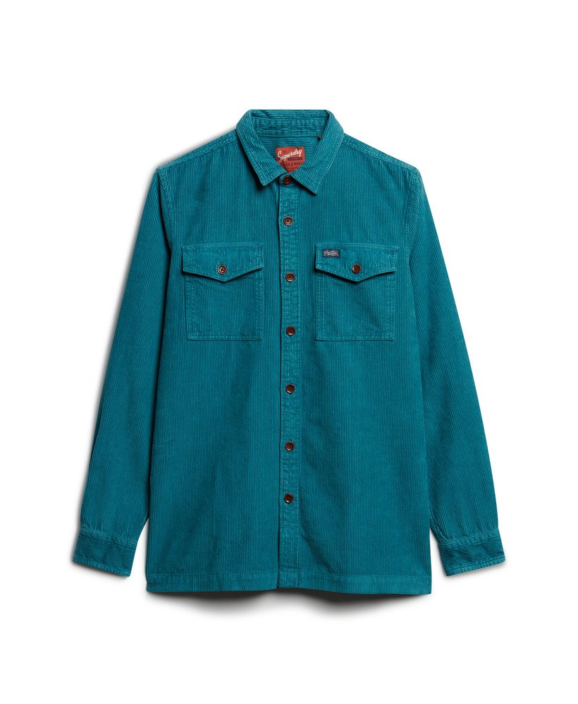 koszula wierzchnia vintage cord w kolorze hydro dark turquoise